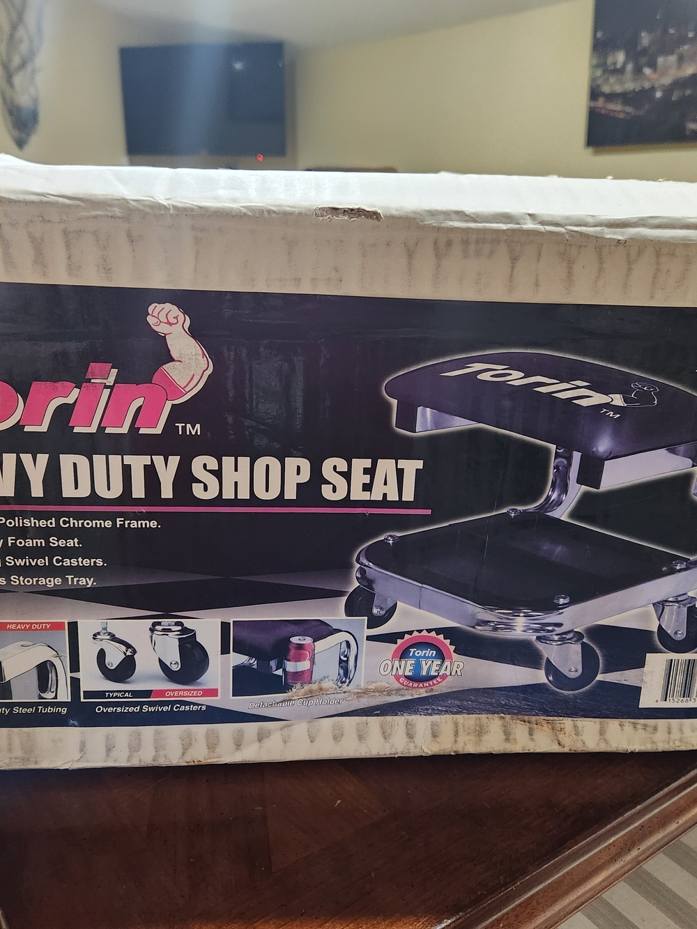 New Damaged Box Torin Heavy Duty Shop Seat - Black